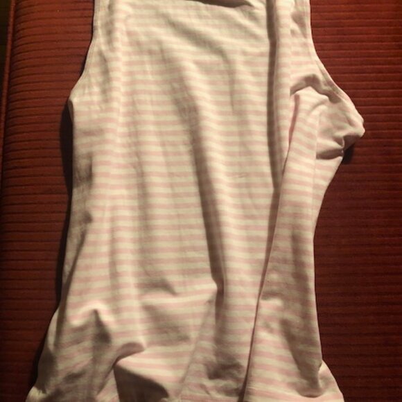 Talbots Pink and White Striped Sleeveless T-Shirt; NWT; 100% cotton and machine - Picture 6 of 8